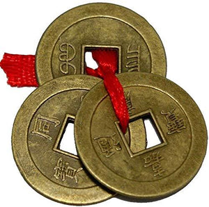 Saubhagya Global Three Lucky Coin | Feng Shui | for Positive Energy, Gift Item, Good Luck, Prosperity & Success - Home Decor Lo