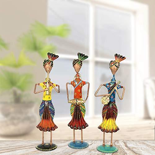 Handicrafts Paradise Iron Showpiece Figurine (4 x 3 x 13.25 inch, Multicolour) - Home Decor Lo