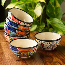 Load image into Gallery viewer, ExclusiveLane The Serving Hut Goblets Ceramic Bowls Set Dinner Bowls - 6 Pieces, Multicolour - Snack Bowls Serving Bowls - Home Decor Lo