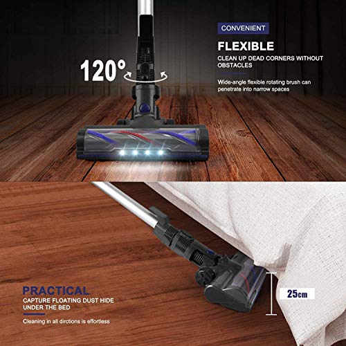 MOOSOO Cordless Vacuum Powerful Suction 10Kpa 2 in 1 Stick Handheld Va Home Decor Lo