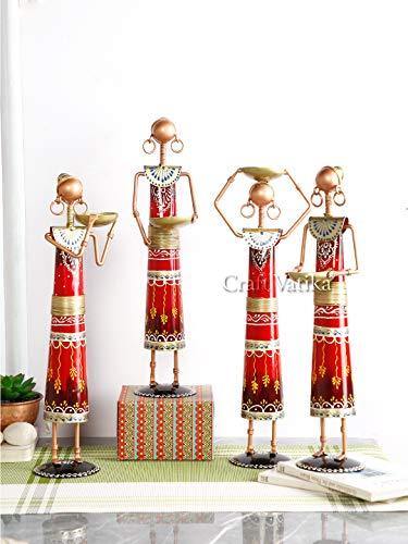 CraftVatika Iron Village Lady Showpiece Ladies Doll Figurine Statue Decorative Items Show Pieces for Home Decor Stylish Living Room - Home Decor Lo