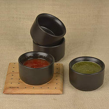 Load image into Gallery viewer, StyleMyWay Ceramic Dip Bowls (50 ml, Black, Set of 4) | Chutney Bowls | Ketchup Bowls - Home Decor Lo