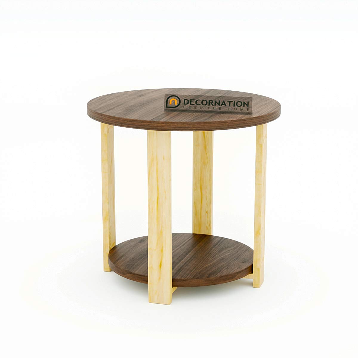 Lolite Wooden Storage Side Table - Natural Finish - Decornation