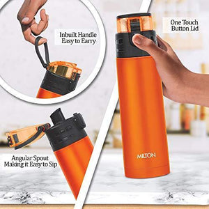 Milton Atlantis 900 Thermosteel Water Bottle, 750 ml, Orange - Home Decor Lo