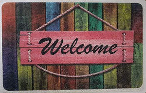 Heavy Duty Coir Door Mat Printed with All Season Welcome for Main Entrances of Home Office School Institutions 45 X75 cm with Rubber Backing Brand: Mats Avenue - Home Decor Lo