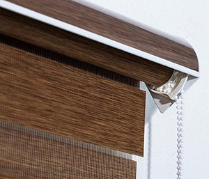Zebra Blinds Polyester Coffee Corded Windows Door Home Decor Combi Curtain - Home Decor Lo