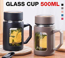 Load image into Gallery viewer, MIR9 Glass Travel Mug 500ml with Plastic Protection and Transparent Window (Random Color) (1) - Home Decor Lo