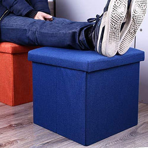 Almand Foldable Storage Ottoman Footrest Toy Box Coffee Table Stool, 2-Pack, 11.8x11.8x11.8 inch, (2 pcs) - Home Decor Lo