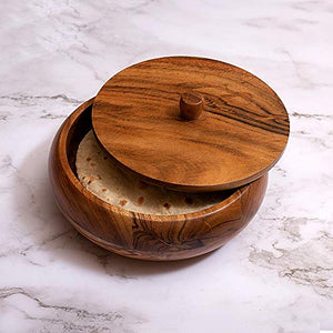 Acacia Roti Box Sirohi Handicraft Acacia Wood Roti Box, 8'', Brown – Home Decor Lo