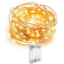 Load image into Gallery viewer, XERGY Battery Powered Copper Wire LED String Fairy Lights for Decoration, Diwali, Christmas Tree Decoration Lights Festival Rice Ferry Light - 10 Meter 100 LED&#39;s - Warm White - Home Decor Lo