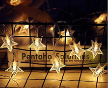 Load image into Gallery viewer, PESCA Star String Lights 20 Star Led, Decoration for Birthday, Festival, Festive Occasion, Wedding, Party for Home, Patio, Lawn, Restaurants (Warm White, 3 m) - Home Decor Lo