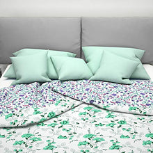 Load image into Gallery viewer, Angel Brand Gardenia Printed Microfibre Comforter/Blanket/Quilt/Duvet,Single, White and Green - Home Decor Lo
