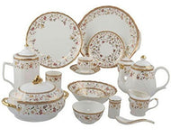 Treandcard Bone China Dinner Set - 65 Pieces, Multicolor
