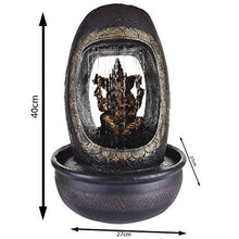 Load image into Gallery viewer, eCraftIndia Lord Ganesh and Round Textured Polystone Water Fountain (27 cm X 27 cm X 40 cm, Brown) &amp; Five Steps Polystone Water Fountain (31 cm X 23 cm X 42 cm, Brown) Combo - Home Decor Lo