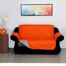 Load image into Gallery viewer, @home by Nilkamal Reversible Microfibre 2 Seater Sofa Cover - 60 GSM, Orange and Grey - Home Decor Lo
