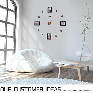 Kurtzy DIY Designer Creative EVA Foam 3D Stickers Analogue Plastic Wall Clock (Brown) - Home Decor Lo