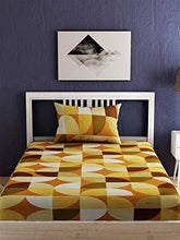 Load image into Gallery viewer, EVER HOME Flora Cotton 144 TC Single Bedsheet with 1 Pillow Cover- (152*224) cm (Yellow) - Home Decor Lo