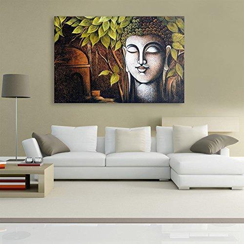 Inephos Unframed Canvas Painting - Beautiful Buddha Art Wall Painting for Living Room, Bedroom, Office, Hotels, Drawing Room (91cm X 61cm) - Home Decor Lo