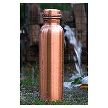 Load image into Gallery viewer, UDDHAV GOLD Pure Copper Bottle for Water 1 Liter Dirt Proof Leak Proof and Joint Less Ayurveda and Yoga Health Benefits Water Bottle (Mat Finish) - Home Decor Lo