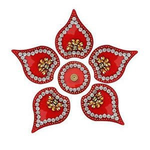 Skylofts 6 Pc Flower Acrylic Rangoli Reusable for Floor Table Decoration (7inch*7inch) - Diwali Gifts & Decorations - Home Decor Lo