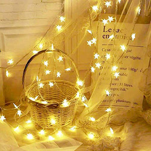 CITRA 28 Led Frosted Star Pixel String Fairy Light for Home,Office, Diwali, Eid & Christmas Decoration - Warm White - Home Decor Lo
