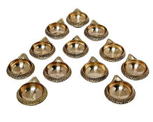 Load image into Gallery viewer, DXYZ 10 Pack Brass Gold Kuber Diya | Traditional Engraved Handmade Puja Diya for Deepavali | Oil Lamp for Diwali Decoration | Diwali Gifting (10) - Home Decor Lo