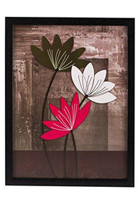Indianara 3 Pc Set of Floral Paintings Without Glass 5.2 X 12.5, 9.5 X 12.5, 5.2 X 12.5 Inch - Home Decor Lo