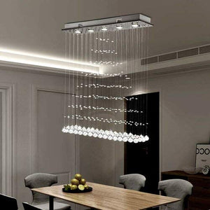 INDSMART Fancy Sparkling K9 Crystal Glass Chandelier Ceiling Light LED Pendant Light Fixture Flush Mount (22 X 50 cm) - Home Decor Lo