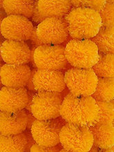 Load image into Gallery viewer, DECORATION CRAFT Pack of 5 Pcs. of Artificial Light Orange Marigold Flower Garlands 5 Feet Long, for Parties, Weddings, Theme Decorations, Home Decoration, Photo Prop, Diwali, Festival - Home Decor Lo