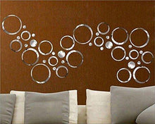 Load image into Gallery viewer, Wall1ders Dakshita Rings and Dots Silver 3D Acrylic Wall Stickers (Silver40, Circles) - Home Decor Lo