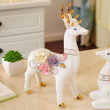 Load image into Gallery viewer, UNIVERSE LIGHTS Ceramic Deer Figurine Fawn Statue Sculpture, Large, White, Set of 2