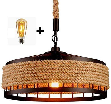 ANZZSS AN06 40 Watts Ceiling Light, Brown, Black, Round Cage
