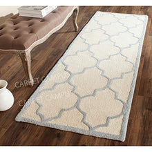 Load image into Gallery viewer, Carpet Campus Traditional Persian Geometric Modern Handmade Woolen Carpet Ivory &amp; Light Blue 5 feet x 8 feet Carpets for Home-Living Room-Bedroom-Drawing Room-Floor and Also for Dining Hall. - Home Decor Lo