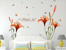 Load image into Gallery viewer, Amazon Brand - Solimo Wall Sticker for Bedroom (Blooming Lilies, ideal size on wall , 175 cm X 120 cm),Multicolor - Home Decor Lo