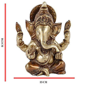 Pythocraft Ganesha Idol/Statue- in Pure Brass | vinayaka Idols Home Decor & Temple | ganpati Figurine is Best Gift for House Warming, Anniversary, Birthday or Anything Start - Home Decor Lo