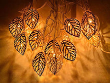 Load image into Gallery viewer, The Purple Tree Gold Metal Leaf LED Lights for Diwali, Christmas and Weddings (Pack of 1, 5 Meter) Decorative LED Lights, Diwali Lights, Christmas Lights, - Home Decor Lo