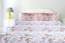 Load image into Gallery viewer, haus &amp; kinder Victorian Summer Dream, 100% Cotton Double Bedsheet with 2 Pillow Covers,186 TC (White Pink: Pink) - Home Decor Lo