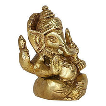 Load image into Gallery viewer, GURUJEE Brass Statue Ganpati Long Ear Ganesha Small Idol Murti for Pooja Mandir Gifts - Home Decor Lo
