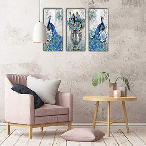 SAF 6MM Peacock Design UV Coated Multi-Effect Panel Painting 15 inch X 18 inch - Home Decor Lo