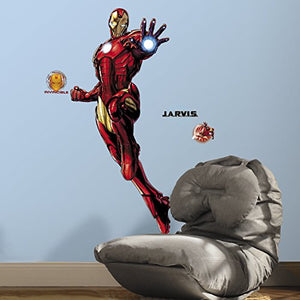 RoomMates Iron Man Peel And Stick Giant Wall Decals With Glow - RMK3172GM,Multicolor - Home Decor Lo