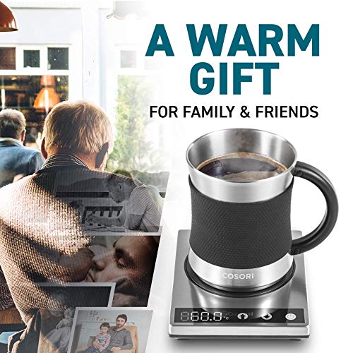 COSORI Premium 24Watt Stainless Steel Coffee Mug Warmer, Best Gift Idea,  Office/Home Use Electric Cup Beverage Plate Accessories with LED Backlit  Display for Tea Water,Cocoa,Milk 