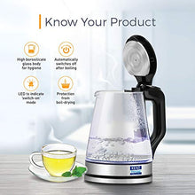 Load image into Gallery viewer, Kent 16023 1500-Watt Electric Kettle (Transparent) - Home Decor Lo