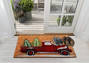Mats Avenue Heavy Duty Coir Door Mat Natural Printed with The Ultimate Christmas Theme 60 x 90 cm for All Entrances Large Size - Home Decor Lo