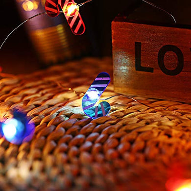 Verilux® 2M 20 LEDs Walking Stick Shape Cooper Wire String Light for Christmas Home Festival Decoration (Blue and Red) - Home Decor Lo