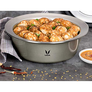 Vaya HauteCase 1100 ml - Vacuum Insulated Stainless Steel Serving Casserole with Stack Lid, Thermoware Casserole, 1.1 Liters, Color : Cloud Grey - Home Decor Lo