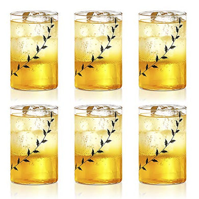 Borosil - Vision Black Krip Medium Glass, 295ml - Pack of 6 - Home Decor Lo