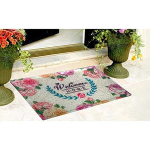 MATS AVENUE All Purpose Soft Cushion Door Mat Washable Light Weight 40X60 cm with Beautiful Welcome Home Theme for All Entrances. - Home Decor Lo