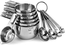 Load image into Gallery viewer, Hudson Essentials Stainless Steel Measuring Cups and Spoons Set - 11 Piece Stackable Set - Home Decor Lo
