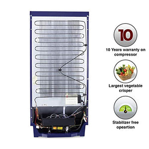 Godrej 190 L 5 Star Inverter Direct-Cool Single Door Refrigerator with Base Drawer (RD 1905 PTDI 53 JW BL, Jewel Blue) - Home Decor Lo