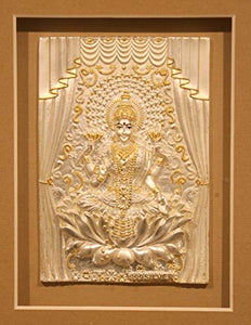 Soni Jewellers 999 Pure Silver Silver Ganesh Laxmi Saraswati Tirupati Balaji & Murugan with 24 Carat Gold Plating Photo Frames for Table Top and Wall Mount - Home Decor Lo